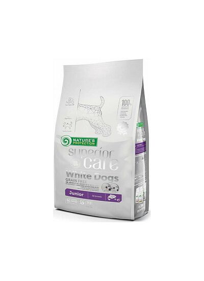 Nature's Protection Grain Free Junior Small & Mini White Dog Breeds with Salmon 1,5Kg
