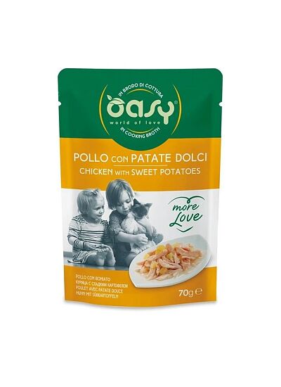 Oasy Cat More Love Φακελάκι Κοτόπουλο και Γλυκοπατάτα 70gr