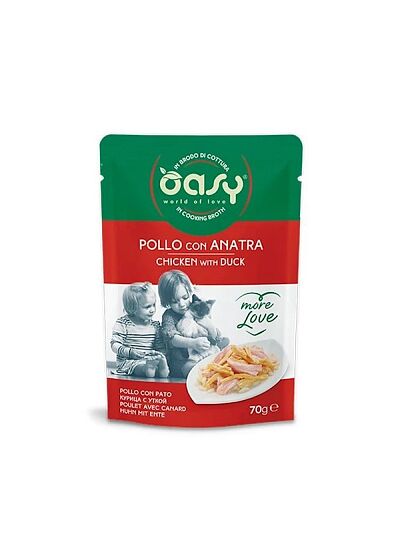 Oasy Cat More Love Φακελάκι Κοτόπουλο και Πάπια 70gr