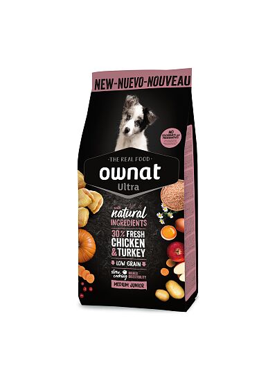 Ownat Ultra Low Grain Junior Medium Chicken & Turkey 400gr