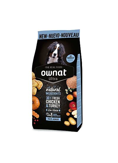 Ownat Ultra Dog Low Grain Junior Maxi Chicken & Turkey 12Kg