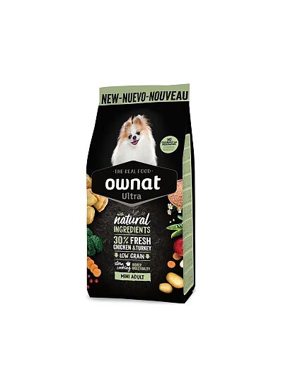 Ownat Ultra Low Grain Adult Mini Chicken & Turkey 400gr