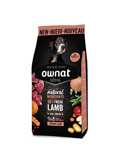 Ownat Ultra Dog Low Grain Medium Lamb & Rice 12Kg