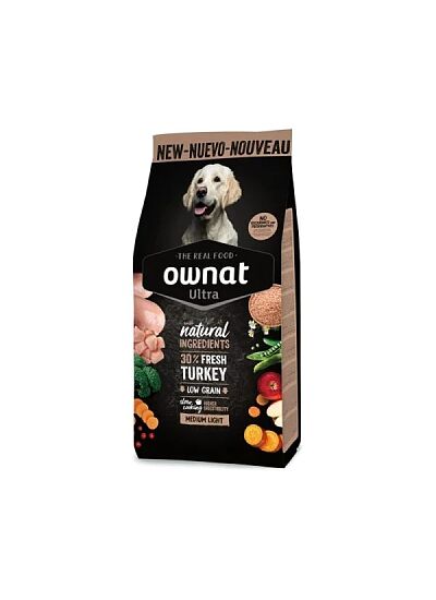 Ownat Ultra Dog Low Grain Medium Light Turkey & Vegetables 12Kg