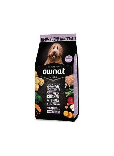 Ownat Ultra Dog Low Grain Adult Medium Sterilized Chicken & Turkey 12Kg