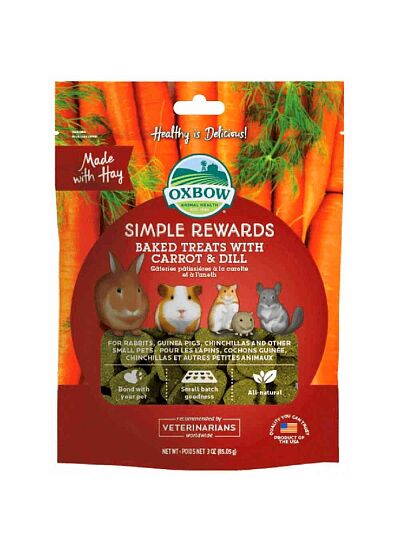 Oxbow Simple Rewards Baked Λιχουδιές Τρωκτικών με Καρότο & Άνηθο 56gr