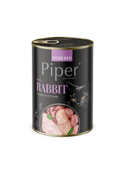 Piper Cat Sterilised Πατέ Με Κουνέλι 400gr