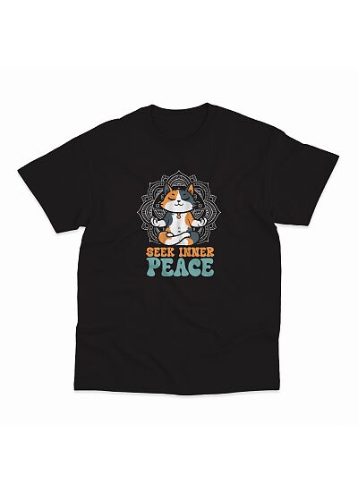 PlayEatTreat T Shirt Seek Inner Peace Μαύρο