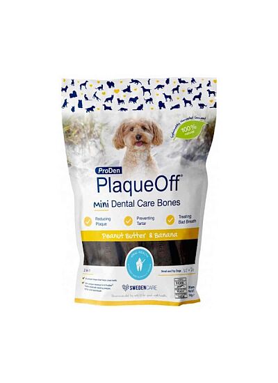 Plaque Off ProDen Mini Dental Care Bones Peanutbutter & Banana 20τμχ 340gr