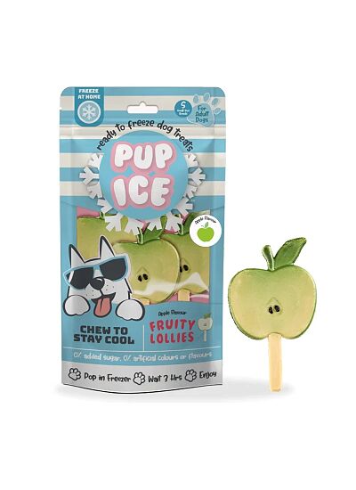 Pup Ice Παγωτό Fruity Lollies με Γεύση Μήλο 90gr (3τμχ)