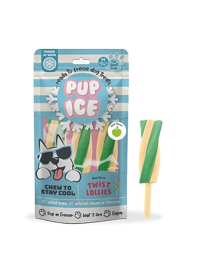Pup Ice Παγωτό με Γεύση Μήλο – Twist Lollies 102gr (3τμχ)