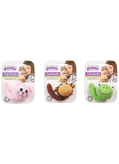 Pawise Cat Socks Λούτρινο Ζωάκι με Κουδουνάκι & Catnip (10cm)