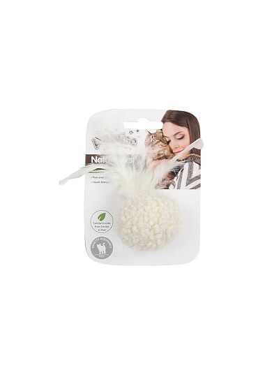 Pawise Simple Cat Λούτρινη Μπάλα με Φτερά & Catnip (14cm)