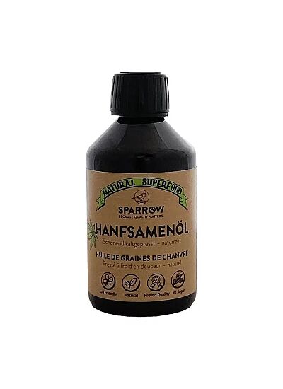 Natural Superfood Sparrow Βιολογικό Έλαιο Από Σπόρους Κάνναβης Για Σκύλους, Γάτες & Άλογα 250ml