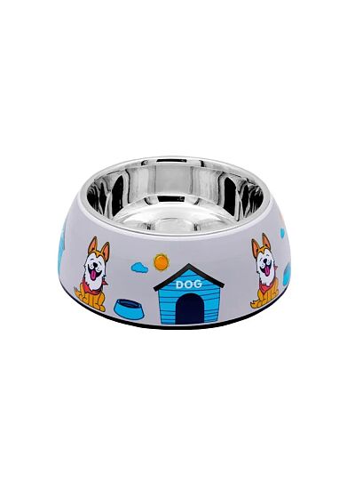 SW Diva Bowl Sweet House Με Ανοξείδωτο Πιατάκι Και Αντιολισθητικό Λάστιχο Στον Πάτο Γκρι 17cm