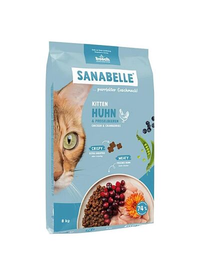 Sanabelle Low Grain Kitten με Φρέσκο Κρέας Πουλερικών 8Kg
