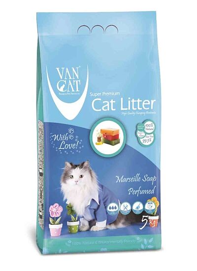 Van Cat Marseille Soap Άμμος Υγιεινής Μπετονίτη με Άρωμα Σαπούνι Μασσαλίας 5.9Lt (5Kg)