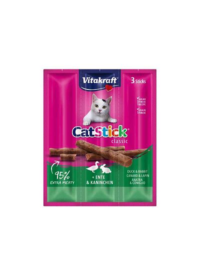 Vitakraft Cat Stick Classic   Duck & Rabbit Λιχουδιά για Γάτες (3x18gr)