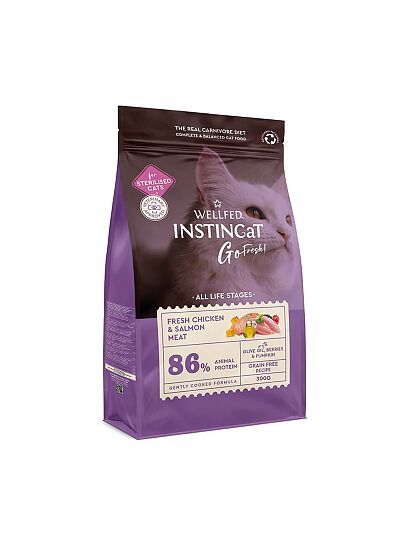 Wellfed Instincat Go Fresh All Life Stages Sterilized Chicken & Salmon 300gr