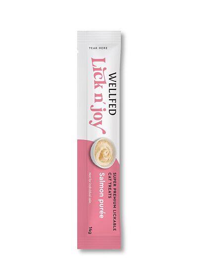 Wellfed Lick N' Joy Λιχουδιά σε Κρέμα με Γεύση Σολομό για Γάτες (5x14gr)