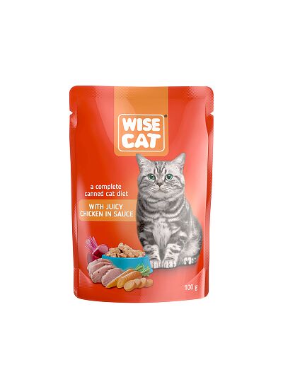Wise Cat Adult Κοτόπουλο σε Σάλτσα 100gr