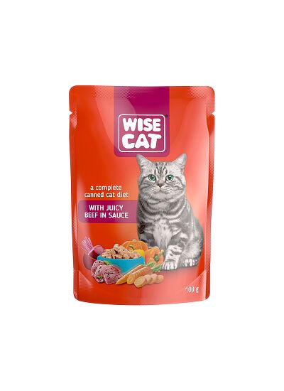 Wise Cat Adult Βοδινό σε Σάλτσα 100gr