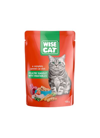Wise Cat Adult Πουλερικά Ραγού με Λαχανικά 100gr