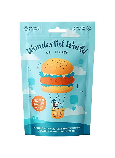 Wonderful World Chicken Burger Λιχουδιά Για Σκύλους Με Γεύση Κοτόπουλο 50gr