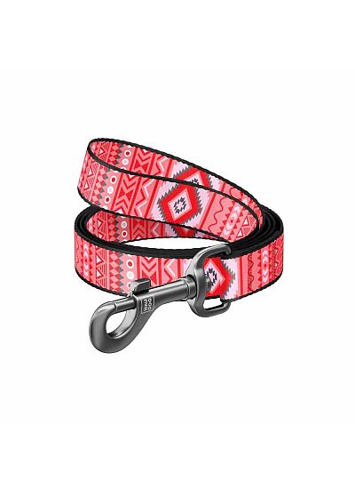 Wau Dog Οδηγός Περιπάτου Nylon Short Leash   Etno Red (122cm)