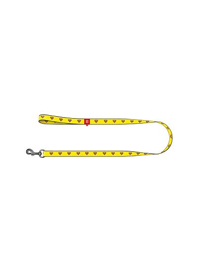Wau Dog Οδηγός Περιπάτου Nylon Short Leash   Superman Yellow 20mm (122cm)