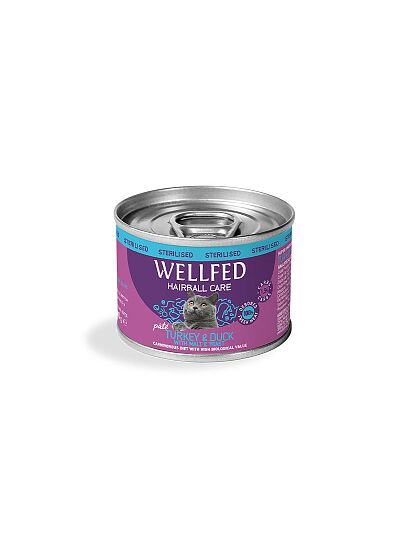Wellfed Cat Sterilised Hairball Care Πατέ με Γαλοπούλα & Πάπια 200gr