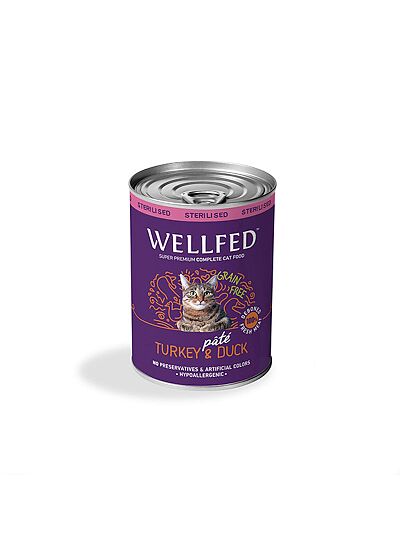 Wellfed Cat Adult Sterilised Πατέ Με Γαλοπούλα & Πάπια 400gr