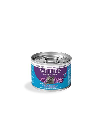 Wellfed Cat Adult Sterilised Urinary Care Πατέ Με Κοτόπουλο, Μοσχάρι & Cranberries 200gr