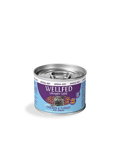 Wellfed Cat Urinary Care Κοτόπουλο & Γαλοπούλα με Βερίκοκο 200gr