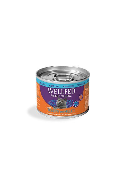 Wellfed Weight Control Sterilised Πατέ Με Πουλερικά & Κεχρί Για Έλεγχο Βάρους 200gr
