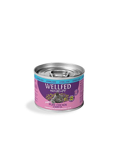 Wellfed Mature 7+ Sterilised Πατέ Με Κοτόπουλο & Έλαιο Κάνναβης 200gr