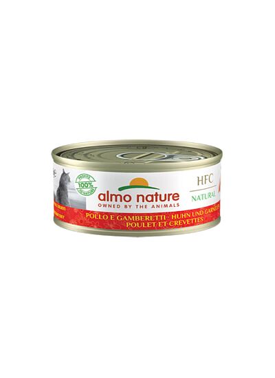 Almo Nature Cat Adult HFC Natural Κονσέρβα Κοτόπουλο & Γαρίδες 70gr