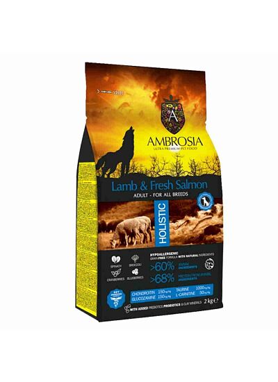 Ambrosia Grain Free Adult Lamb & Fresh Salmon 12Kg