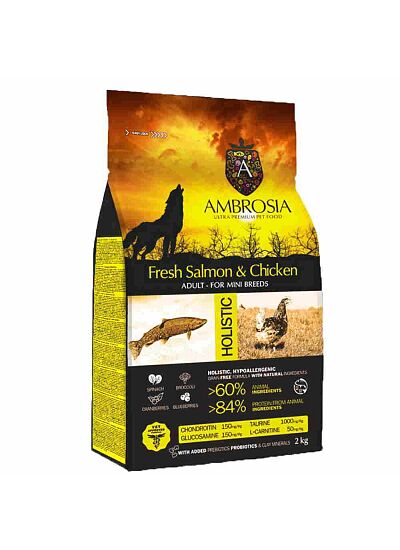 Ambrosia Grain Free Adult Mini Fresh Salmon & Chicken 6Kg