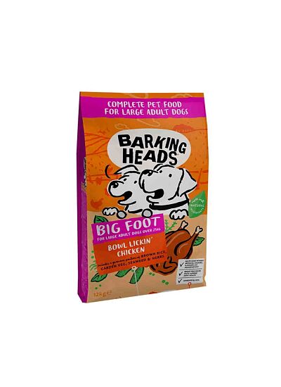 Barking Heads Gluten Free Adult Large Breeds Big Foot Bowl Lickin' Chicken 12Kg