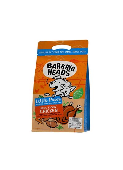 Barking Heads Gluten Free Adult Small Breeds Little Paws Bowl Lickin' Chicken 1,5Kg