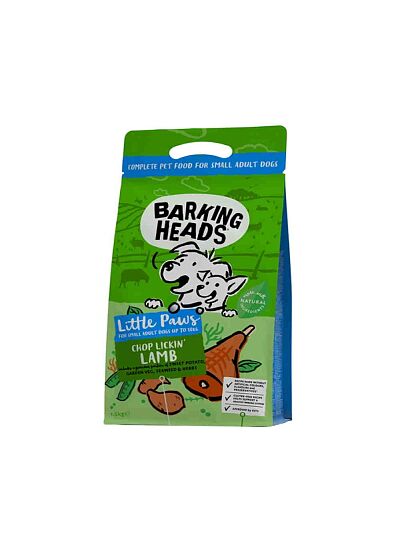 Barking Heads Gluten Free Adult Small Breeds Little Paws Chop Lickin' Lamp 1,5Kg