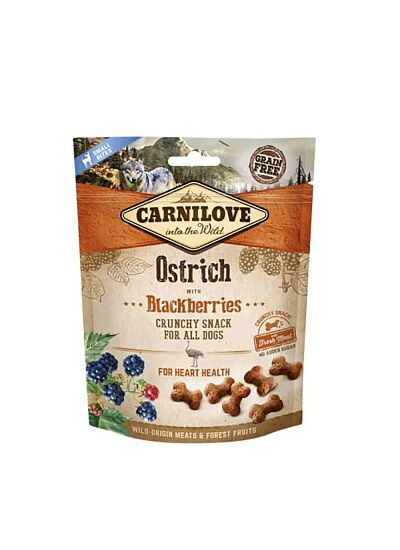 Carnilove Fresh & Crunchy Snack Σκύλου Ostrich with Blackberries 200gr