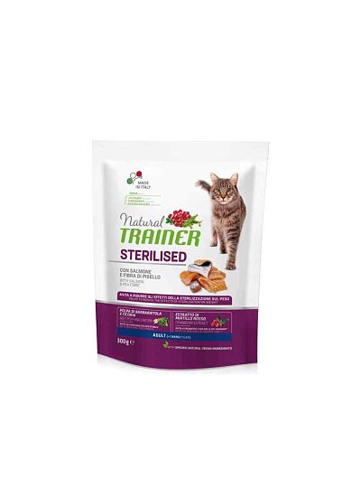 Natural Trainer Low Grain Cat Adult Sterilised με Σολομό 300gr