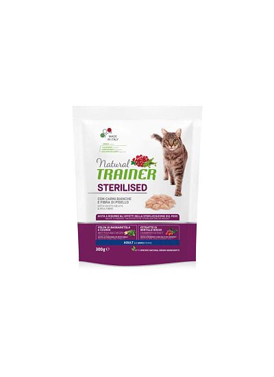 Natural Trainer Low Grain Cat Adult Sterilised με Λευκό Κρέας 300gr