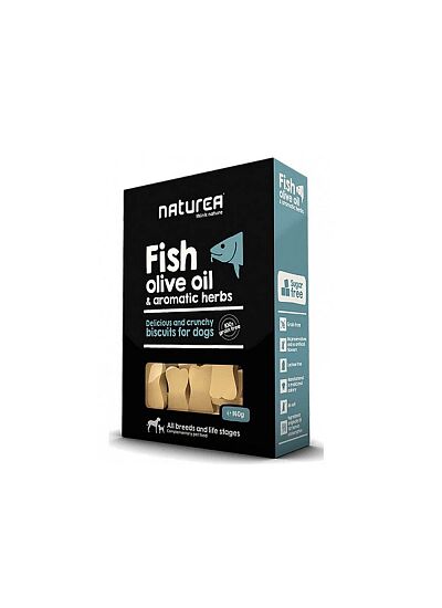 Naturea Μπισκότα Σκύλου Fish, Olive Oil & Aromatic Herbs 140gr