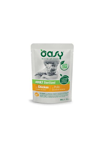 Oasy Cat Lifestage Φακελάκι Κοτόπουλο για Στειρωμένα 85gr