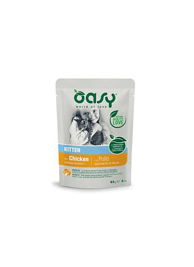 Oasy Cat Lifestage Kitten Φακελάκι Κοτόπουλο 85gr