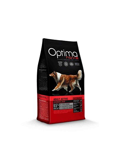 Optima Nova Low Grain Adult All Breeds Active Chicken & Rice 12Kg
