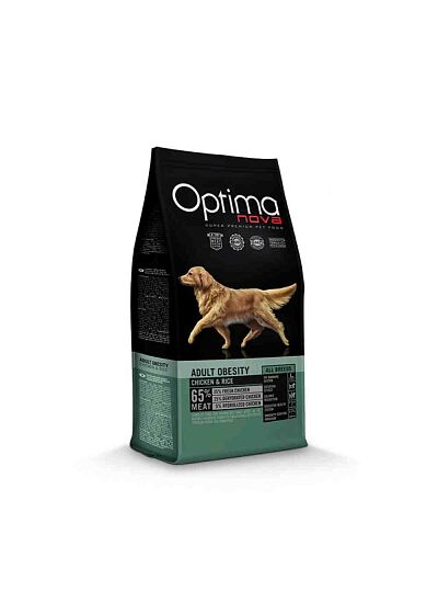 Optima Nova Low Grain Adult All Breeds Obesity Chicken & Rice 12Kg